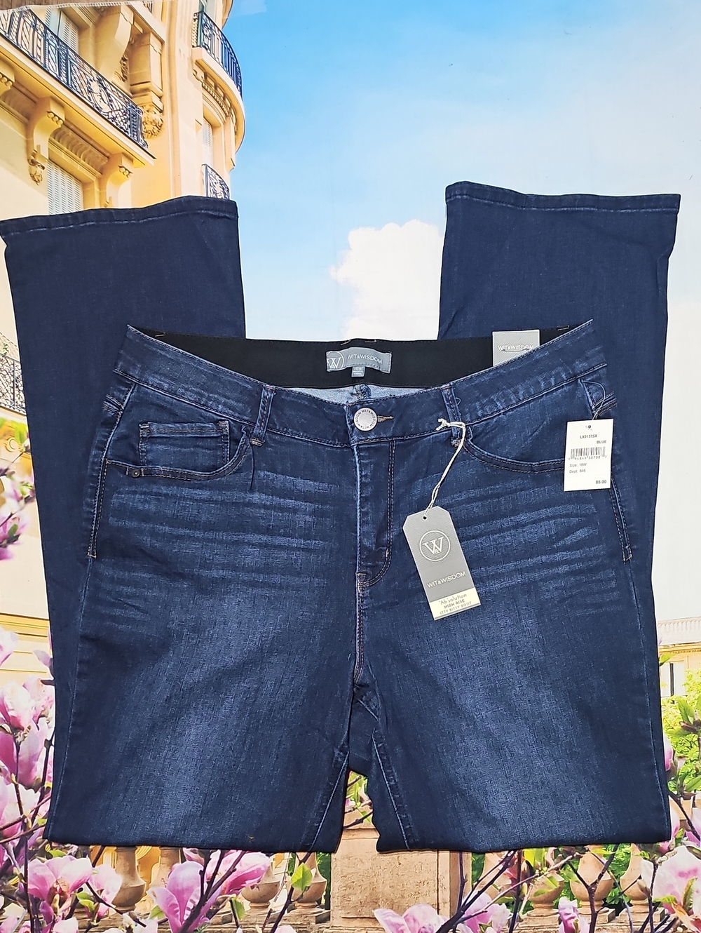 Wit & Wisdom High-Rise Stretch Itty Bitty Boot Jeans Size 18W Tall New
